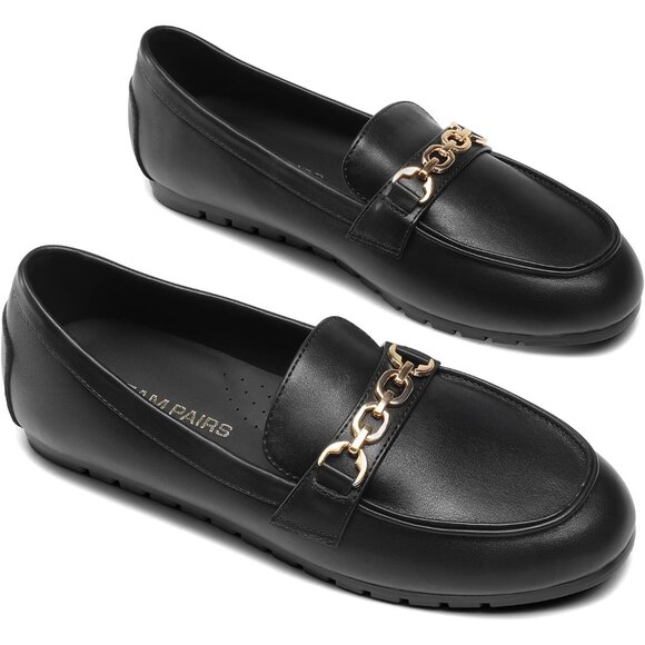 Dream Pairs Women Black-pu Faux Suede Arch Support Slip On Flat Loafers - Picture 7 of 9